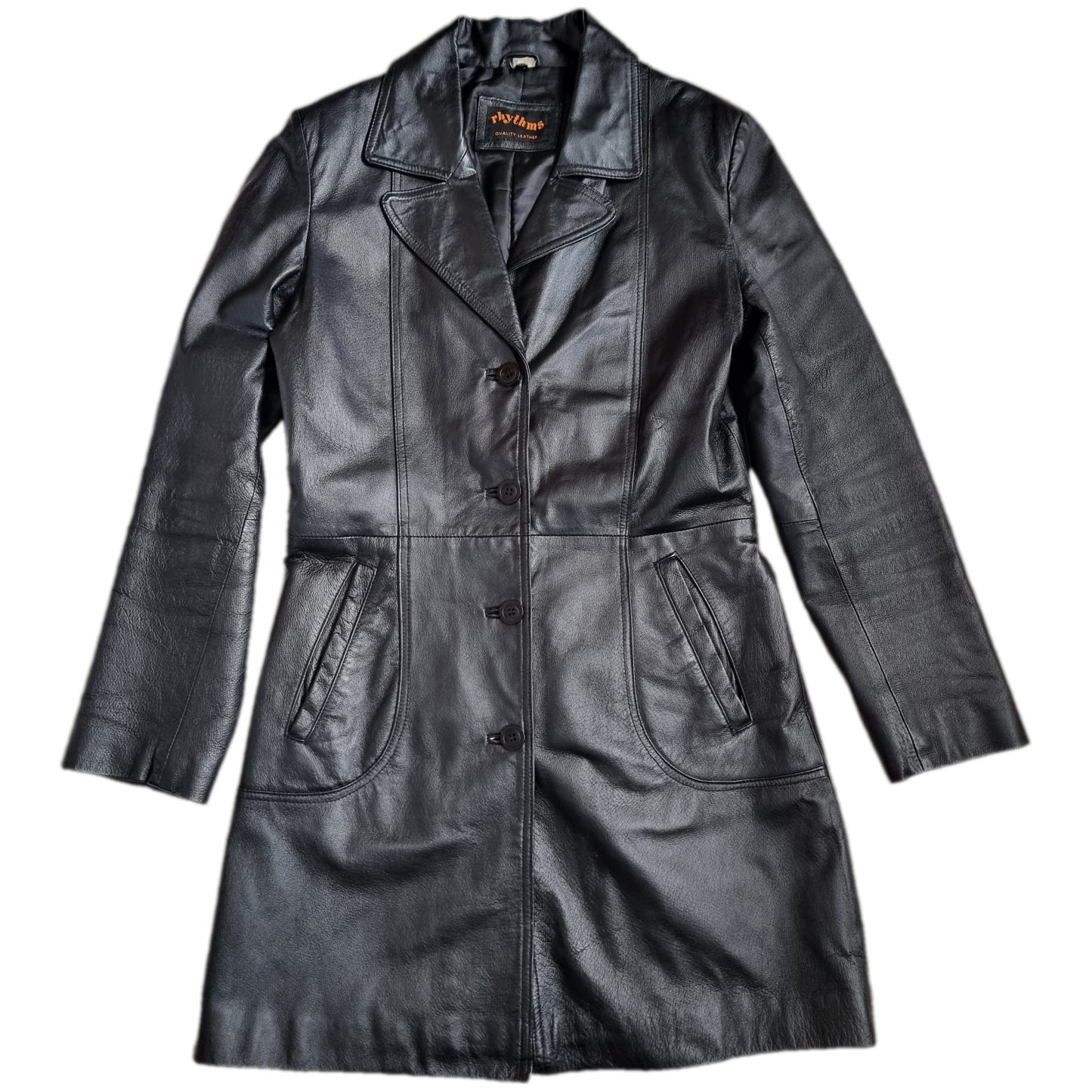 Płaszcz skórzany damski M