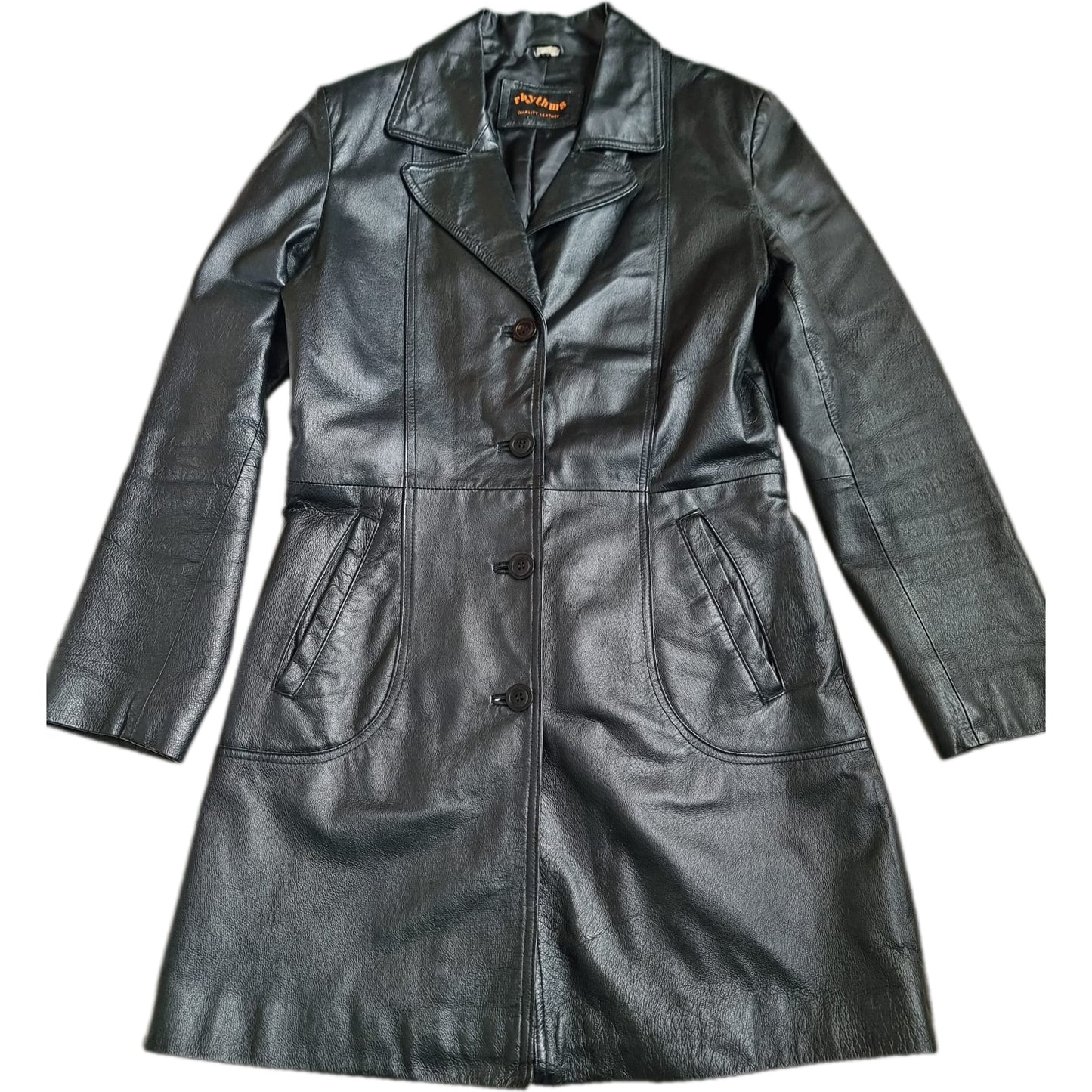 Płaszcz skórzany damski M